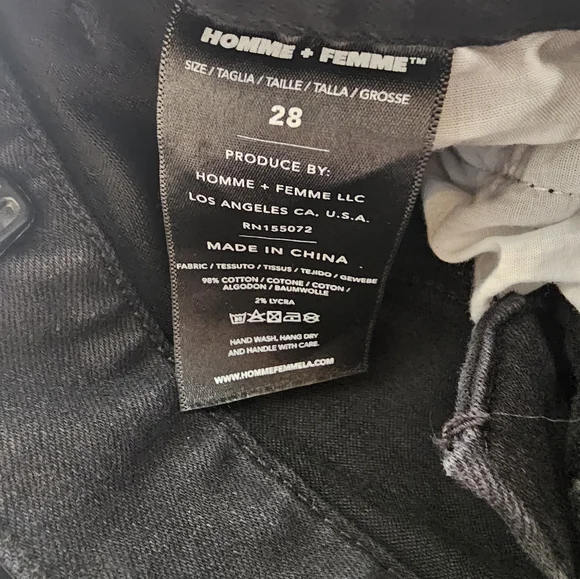 Nwt Homme Femme Black Skinny Jeans Ombre Stripe Blueish To Red Size 28